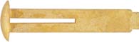 Wedge Key, 
tiny, straight head, slotted for capture pin,
wax cast brass